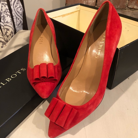 TALBOTS… red suede pumps - Picture 1 of 13